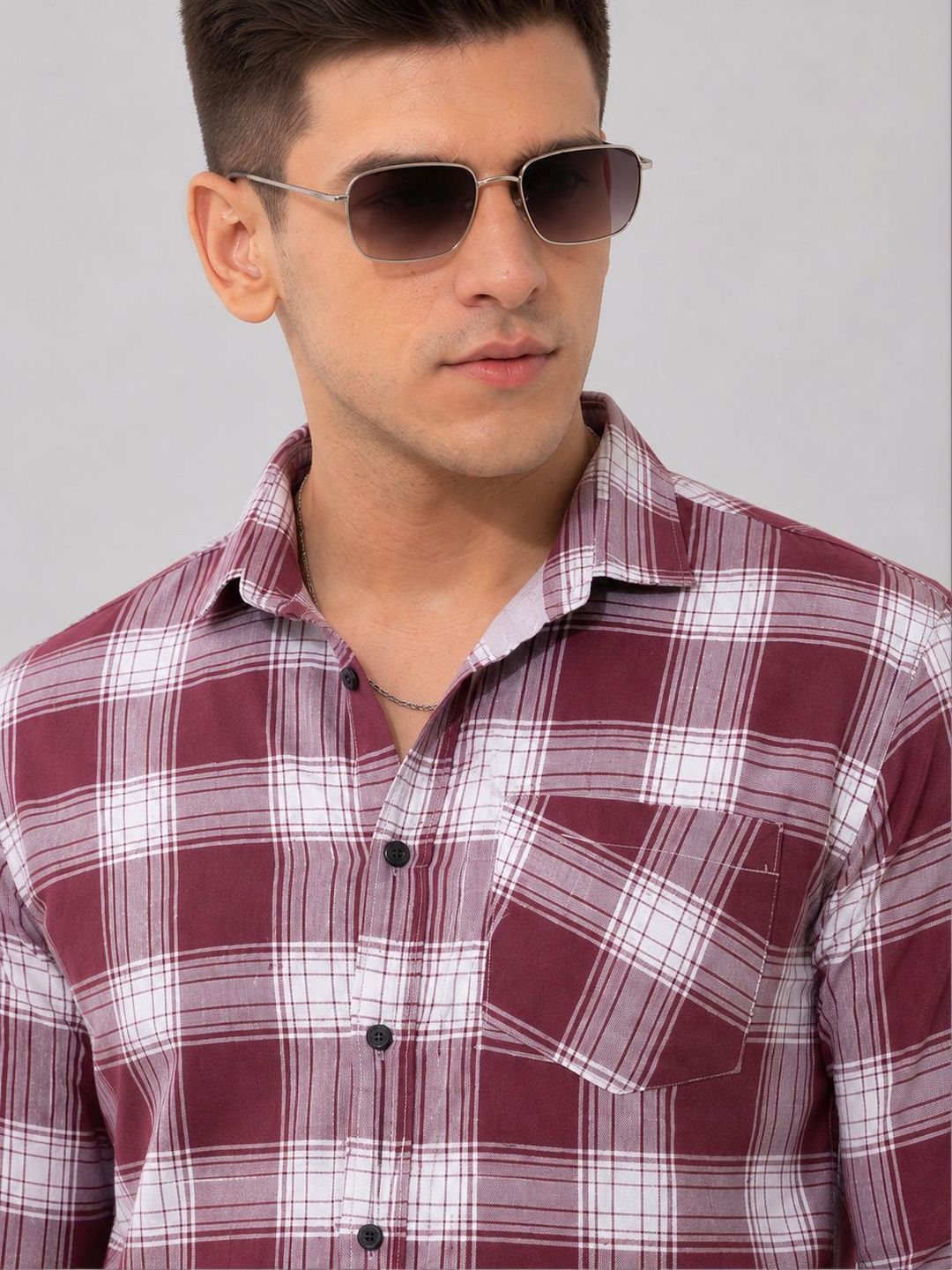 HKV FASHION Men Comfort Tartan Checks Checked Casual Shirt