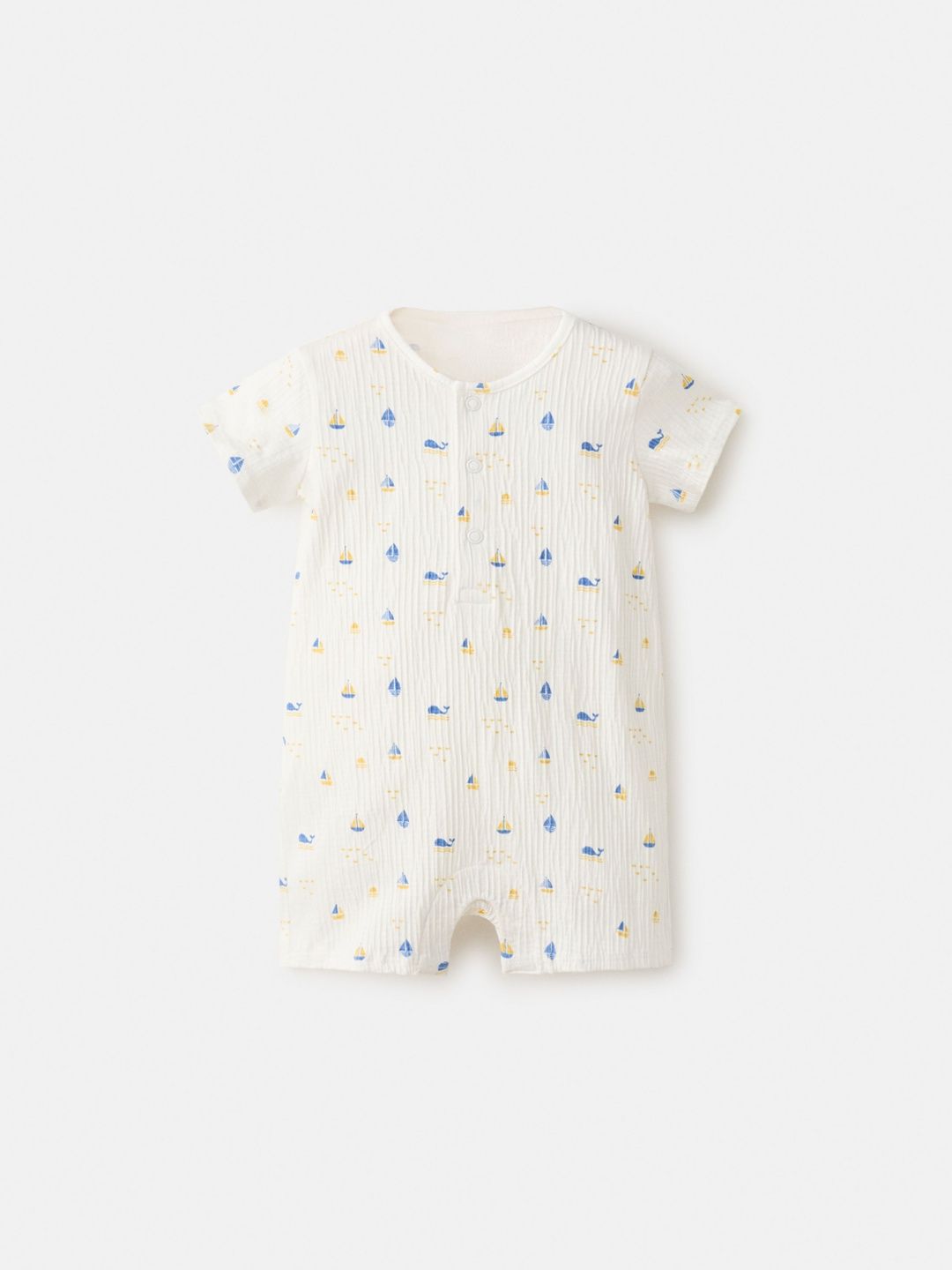 Mango Kids Infants Printed Cotton Round Neck Rompers