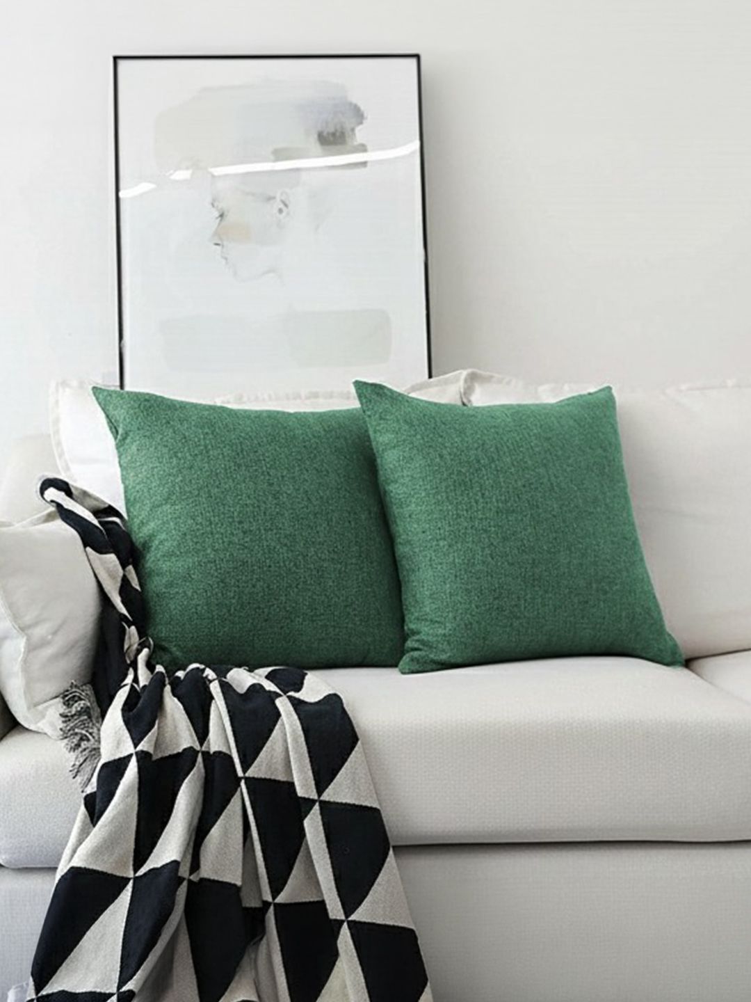 Khooti Green Set of 2 Square Cushion Covers