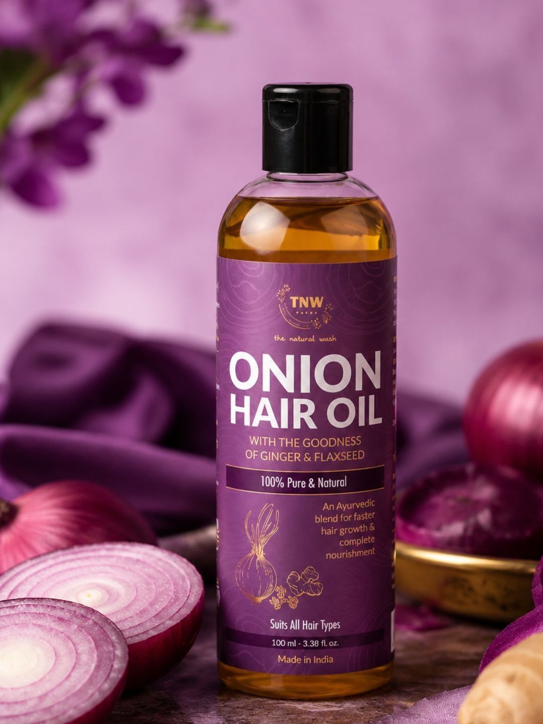 TNW the natural wash Bhringraj Onion Flax Seed Hair Oil 100 ml
