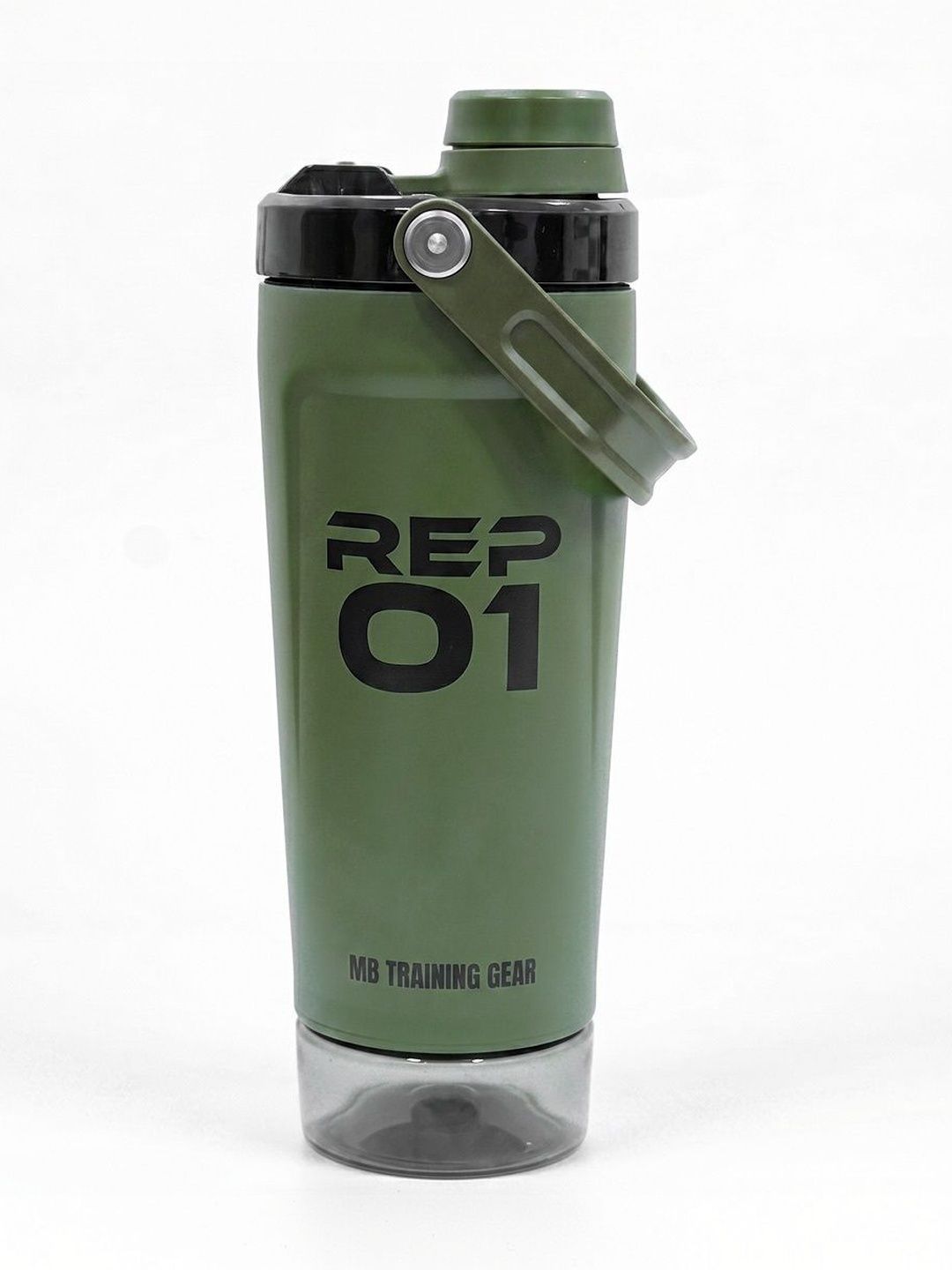 MuscleBlaze Olive Green & Black Single Stainless Steel Brand Logo Double Wall Vacuum Water Bottle