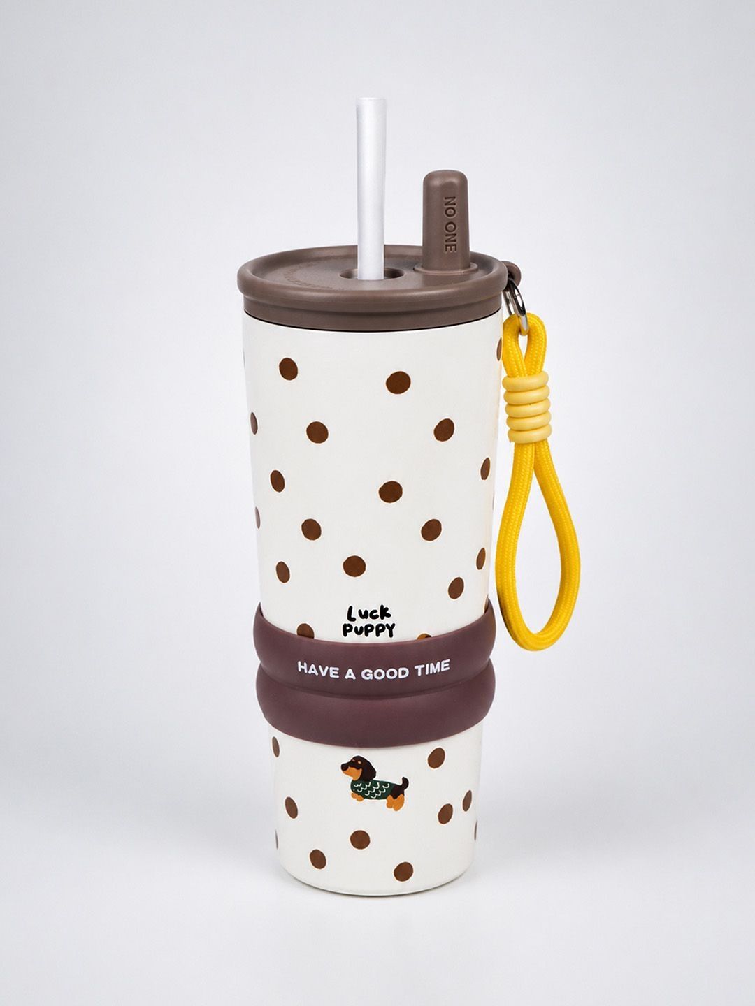 Buy Little Surprise Box Brown & White Single Stainless Steel Colourblocked Double Wall Vacuum Water Bottle -  - Home for Unisex Kids