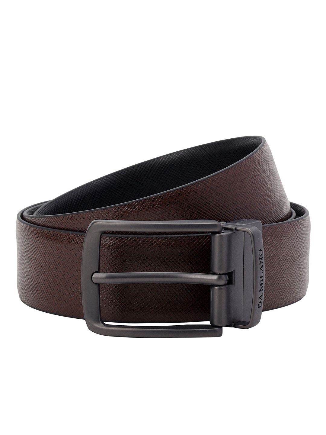 Buy Da Milano Men Textured Leather Reversible Formal Belt -  - Accessories for Men