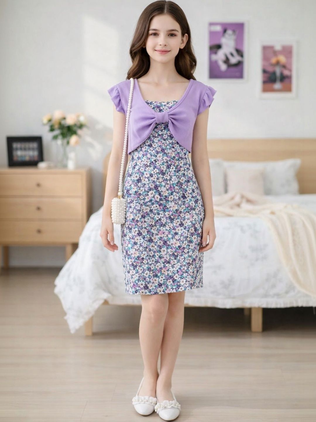 VOGAAN JUNIOR Floral Print A-Line Dress