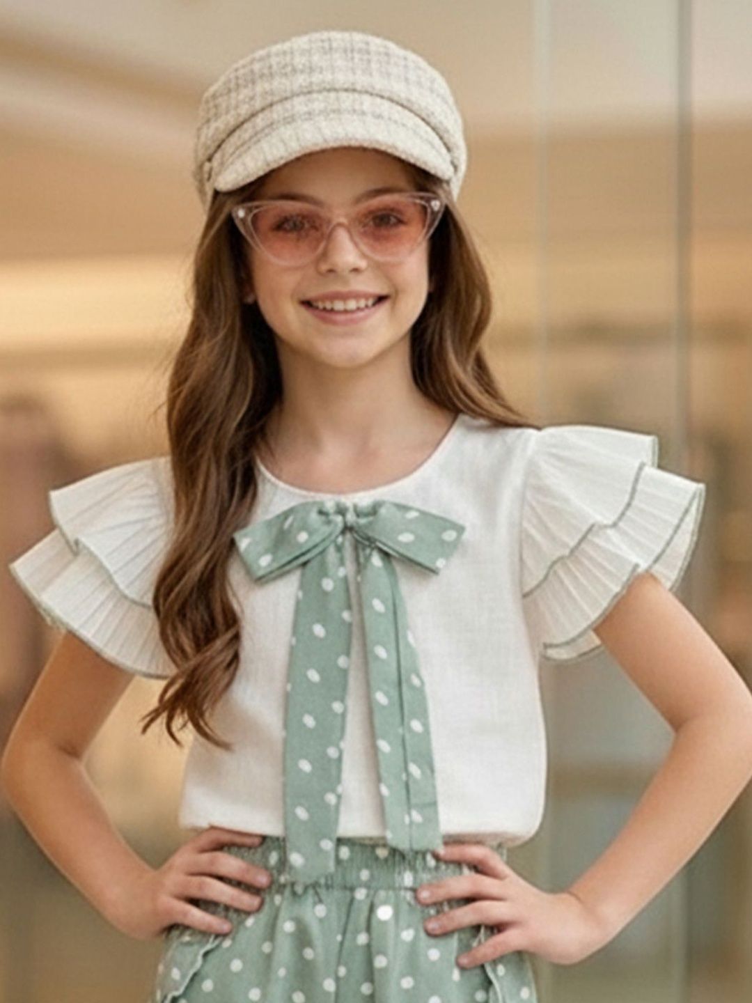 Flutter Sleeve Ruffles Cotton Top 2