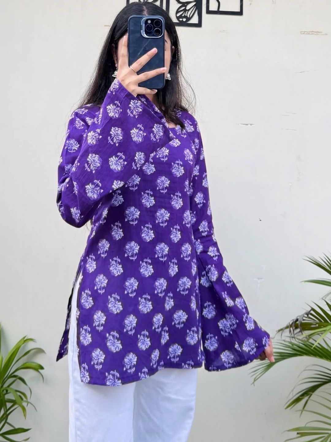 NEW4U Women Floral Printed Flared Sleeves Indie Prints Kurta