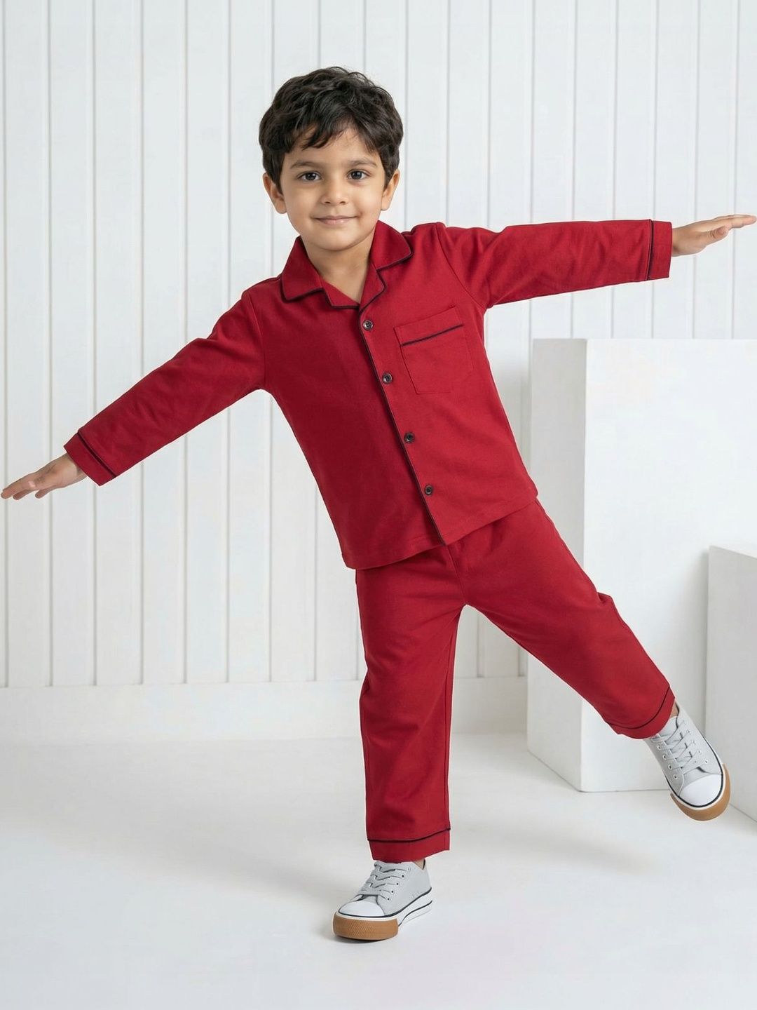 CLAP Kids Full Sleeves Cotton Night Suit