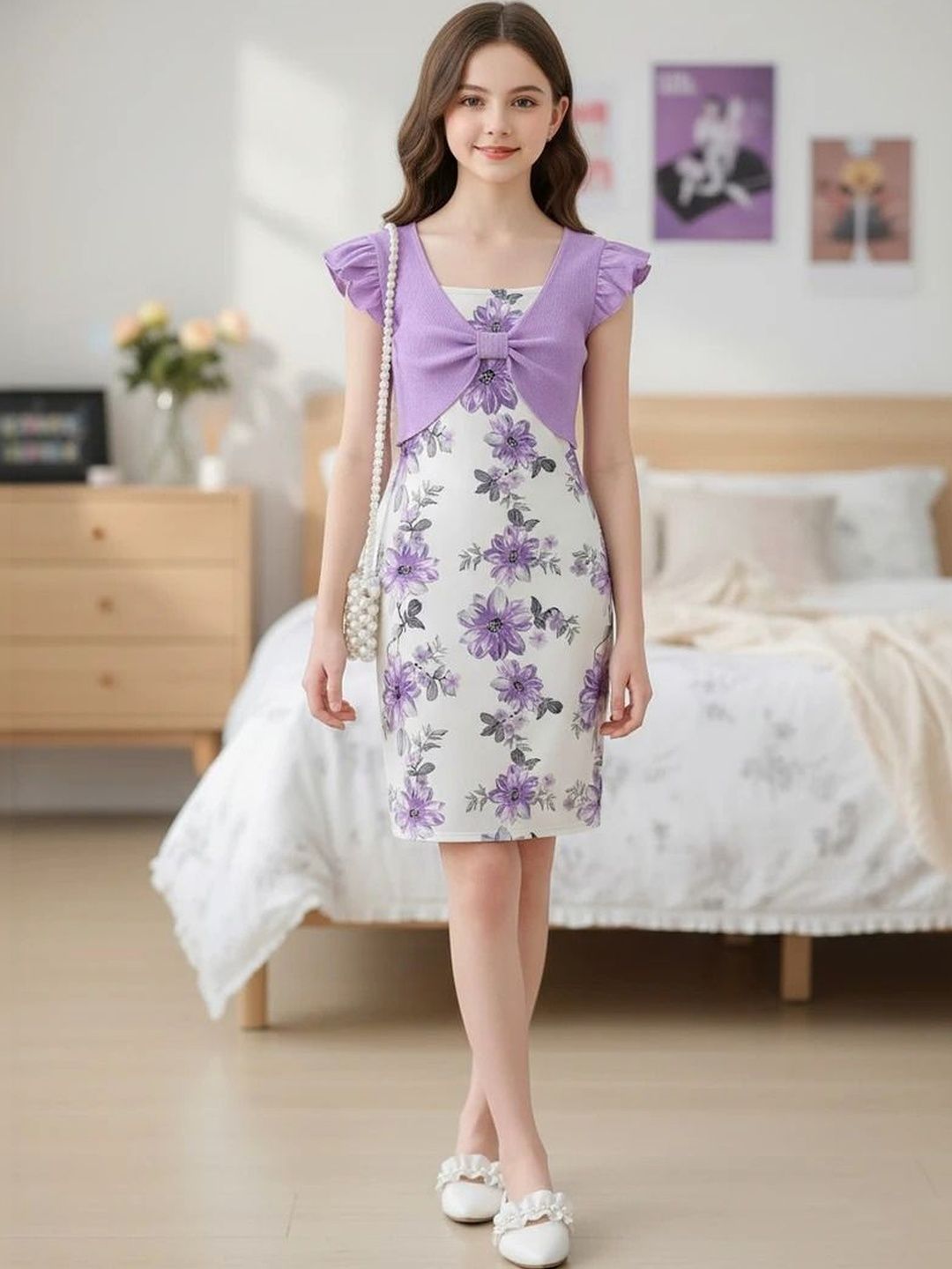 VOGAAN JUNIOR Floral Print A-Line Dress