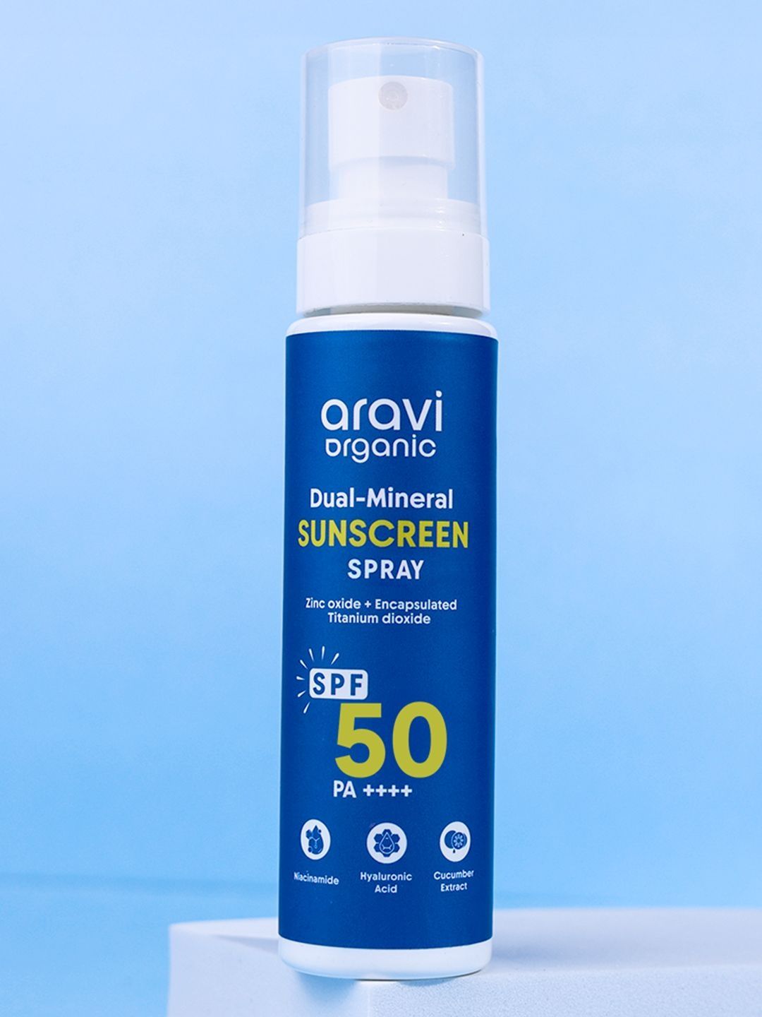 Aravi Organic Dual Mineral SPF 50 Sunscreen Spray PA++++ & In-vivo Tested - 100ml
