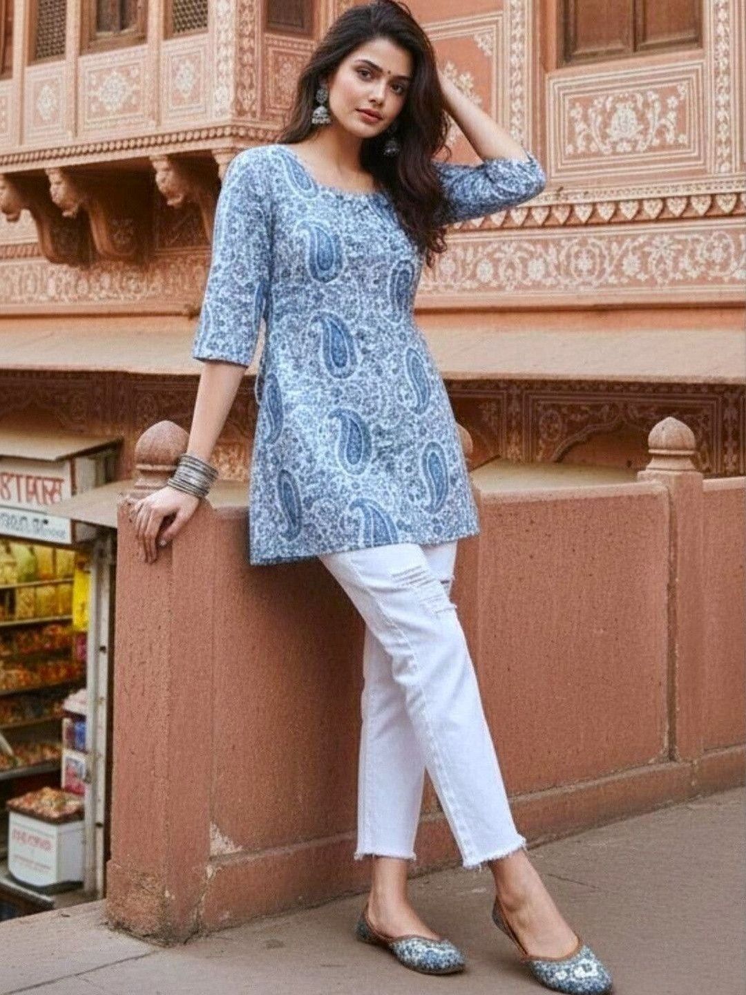 Dora Dori Paisley Printed Pure Cotton Kurti