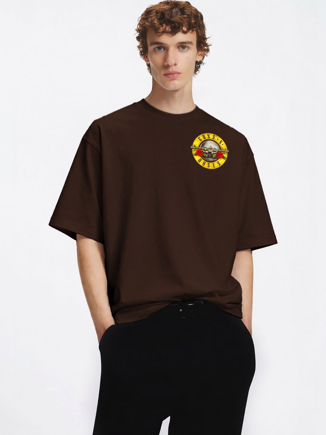 TOGS & TERRE Men Brand Logo Printed Drop-Shoulder Sleeves Organic Cotton Blend T-shirt