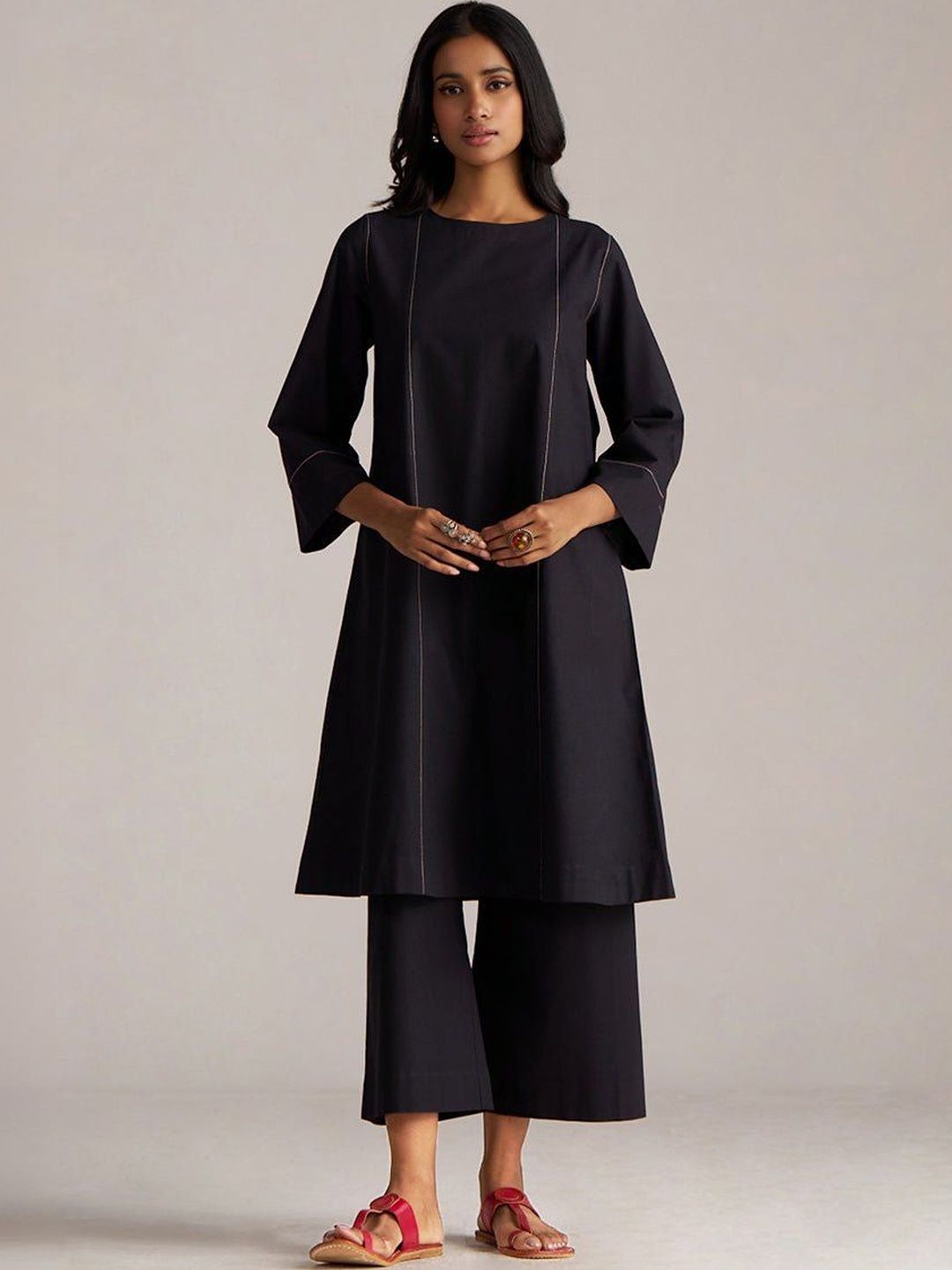 Ganga Linen Solid Tunic with Trousers