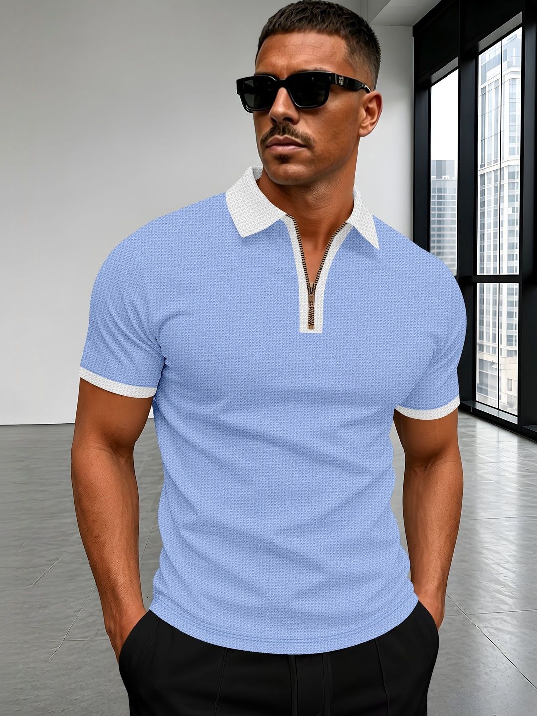HERE&NOW Men Polo Collar T-shirt