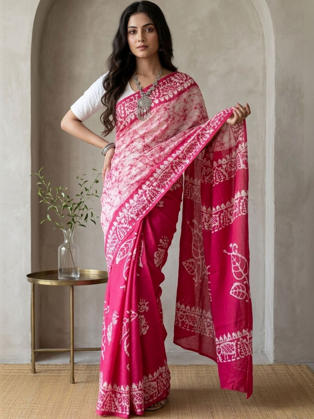 HARNARMADE Batik Pure Cotton Saree
