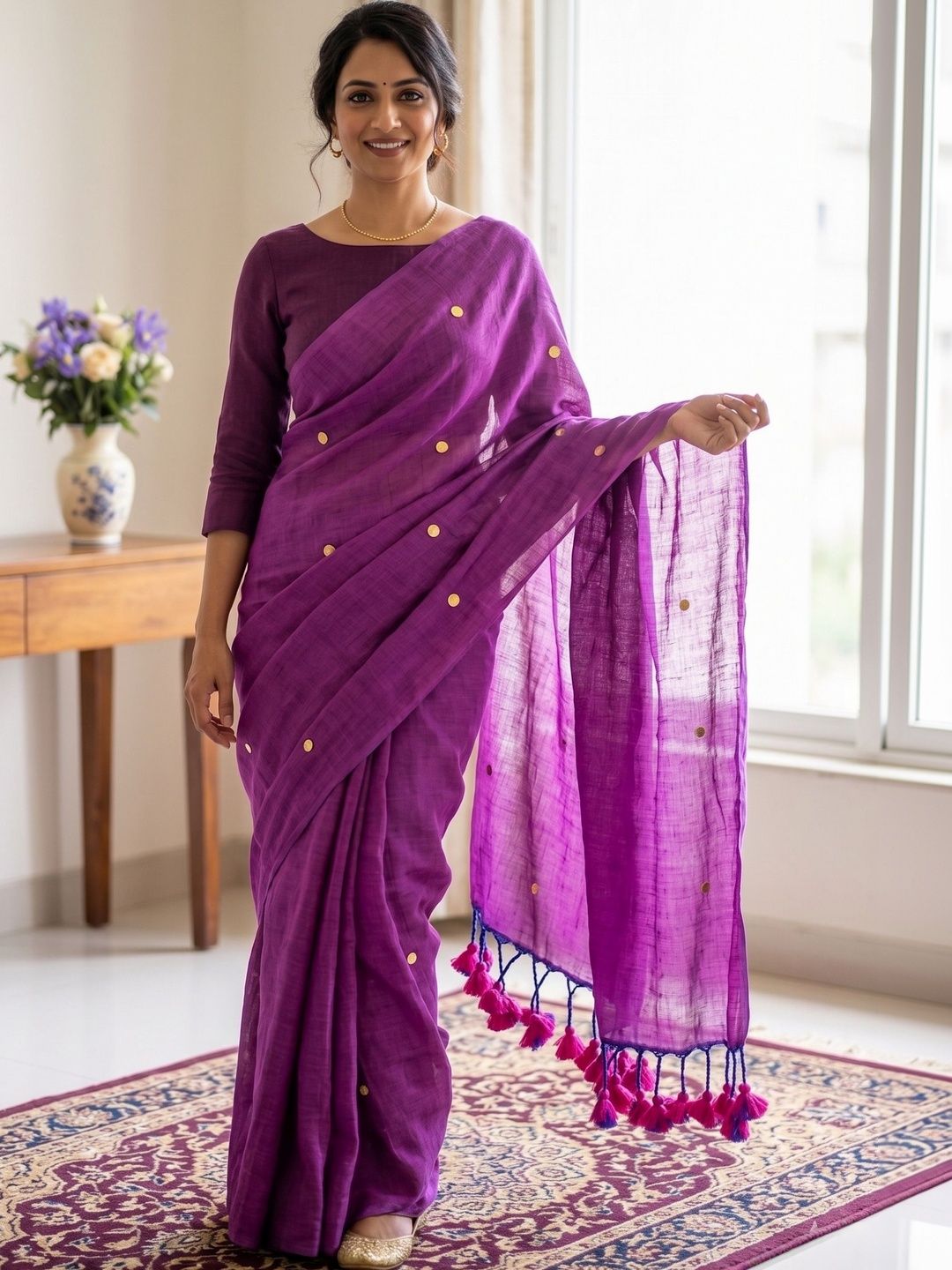 HARNARMADE Pure Cotton Khadi Saree