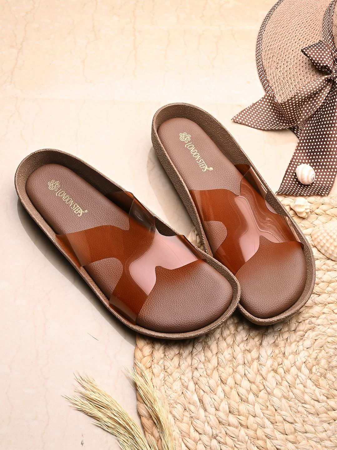 LONDON STEPS Women Open Toe Flats