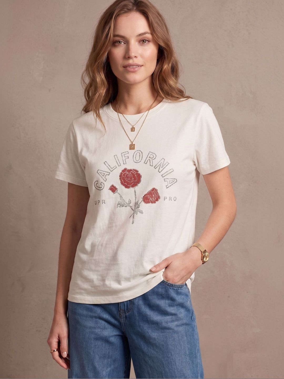 Wineberry Women Printed T-shirt