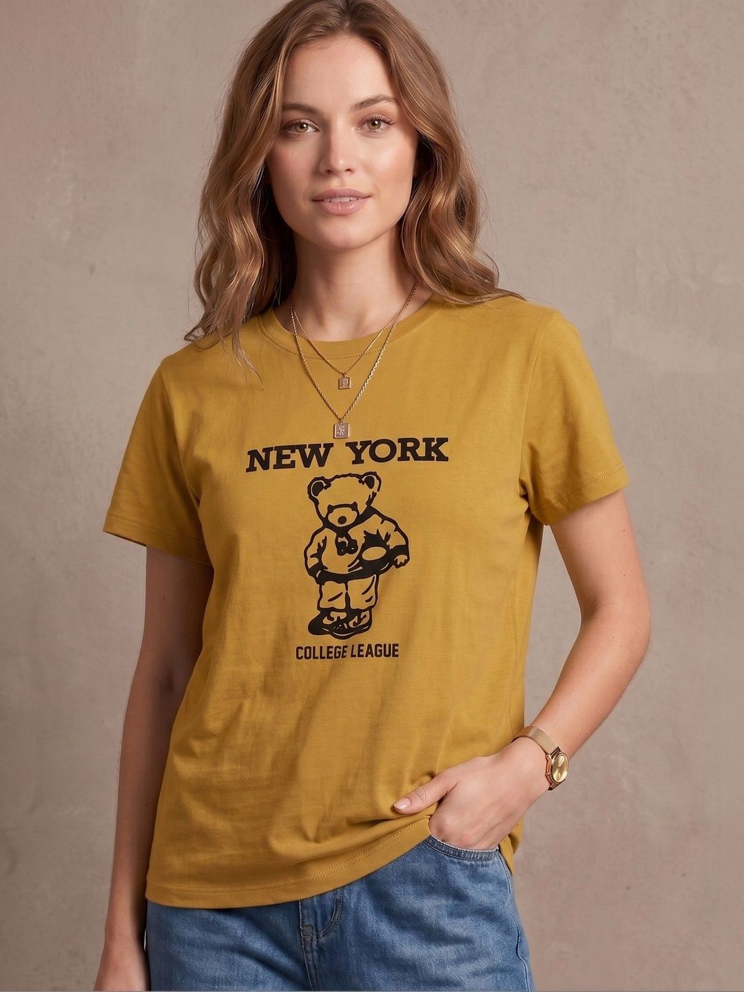 Wineberry Women Printed Pockets T-shirt