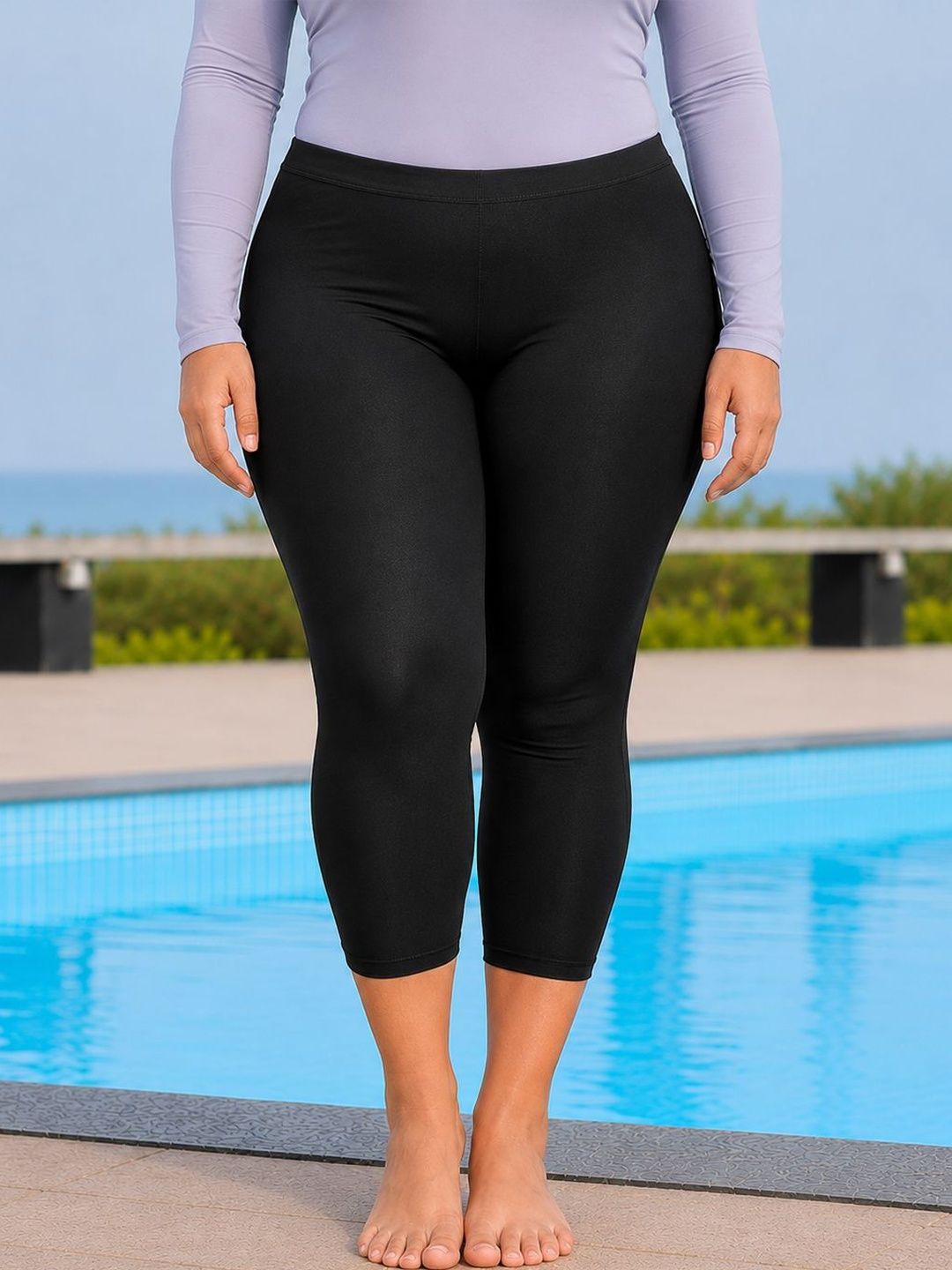 LYCOT Women Three Fourth Length Swim Capris