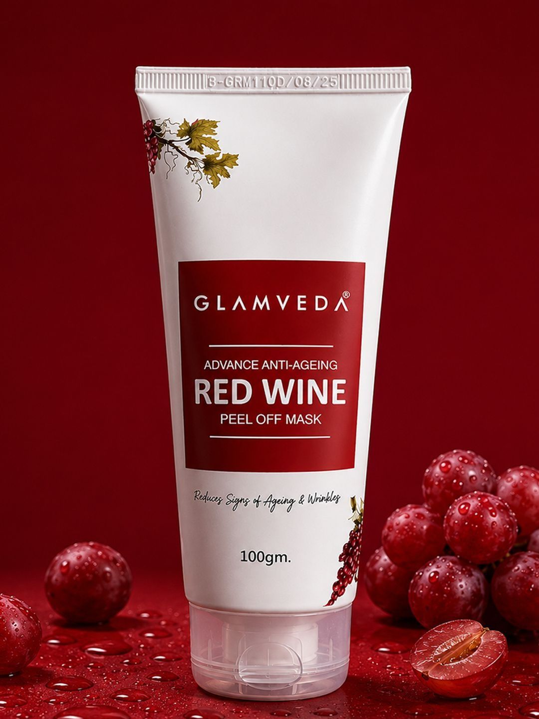 GLAMVEDA Red Wine Advance Anti-Ageing Peel Off Mask - 100 gm