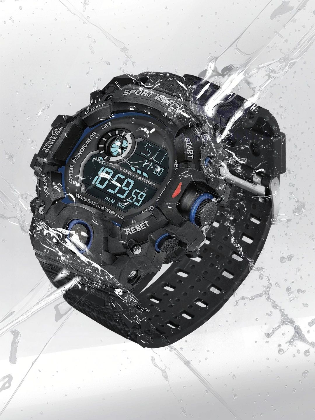 Daniel Radcliffe Men Brass Dial & Straps Digital Multi Function Watch Shock Blue