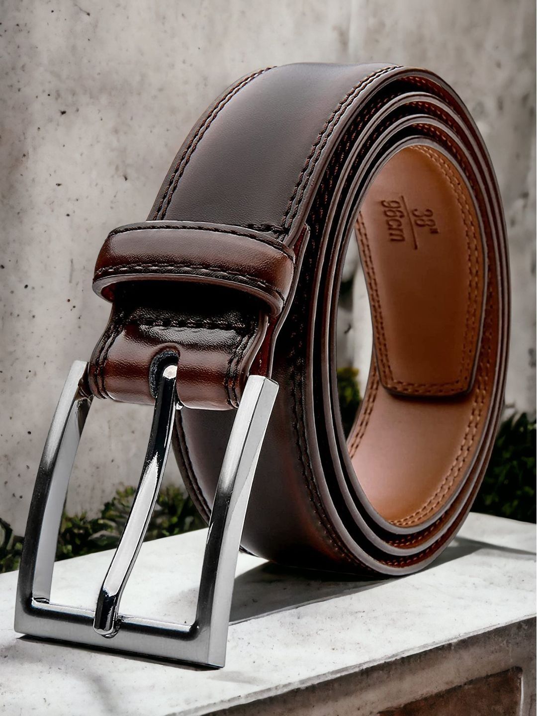 The Roadster Lifestyle Co. Brown Men Leather Belt