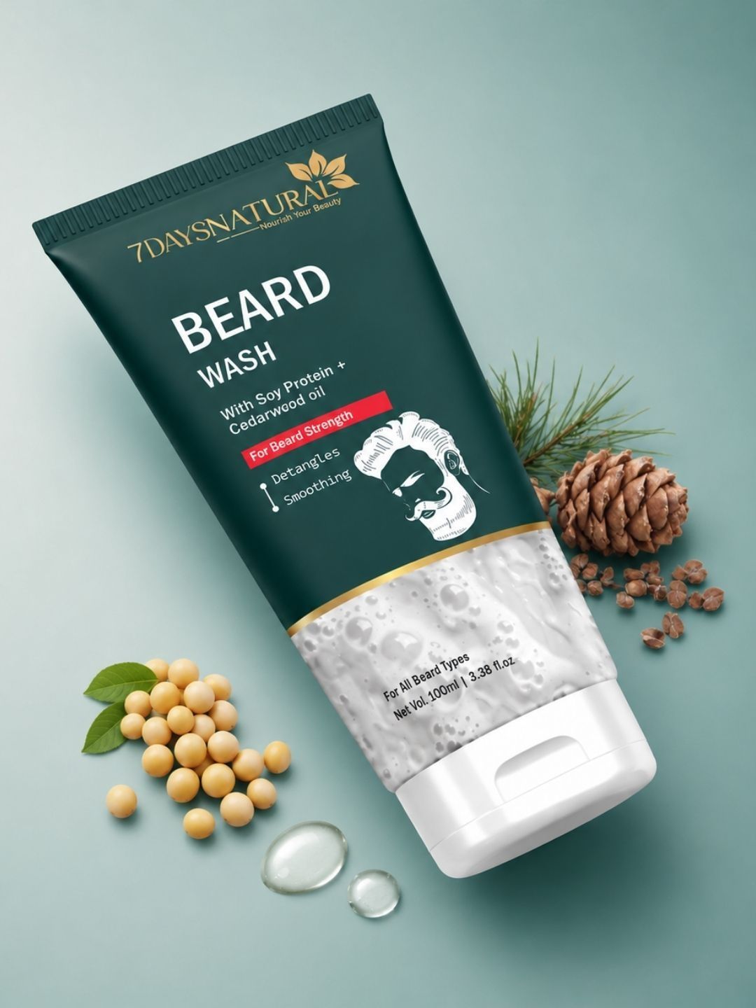 7DAYSNATURAL Natural Men Beard Face Wash for All Skin & Beard Types - 100ml