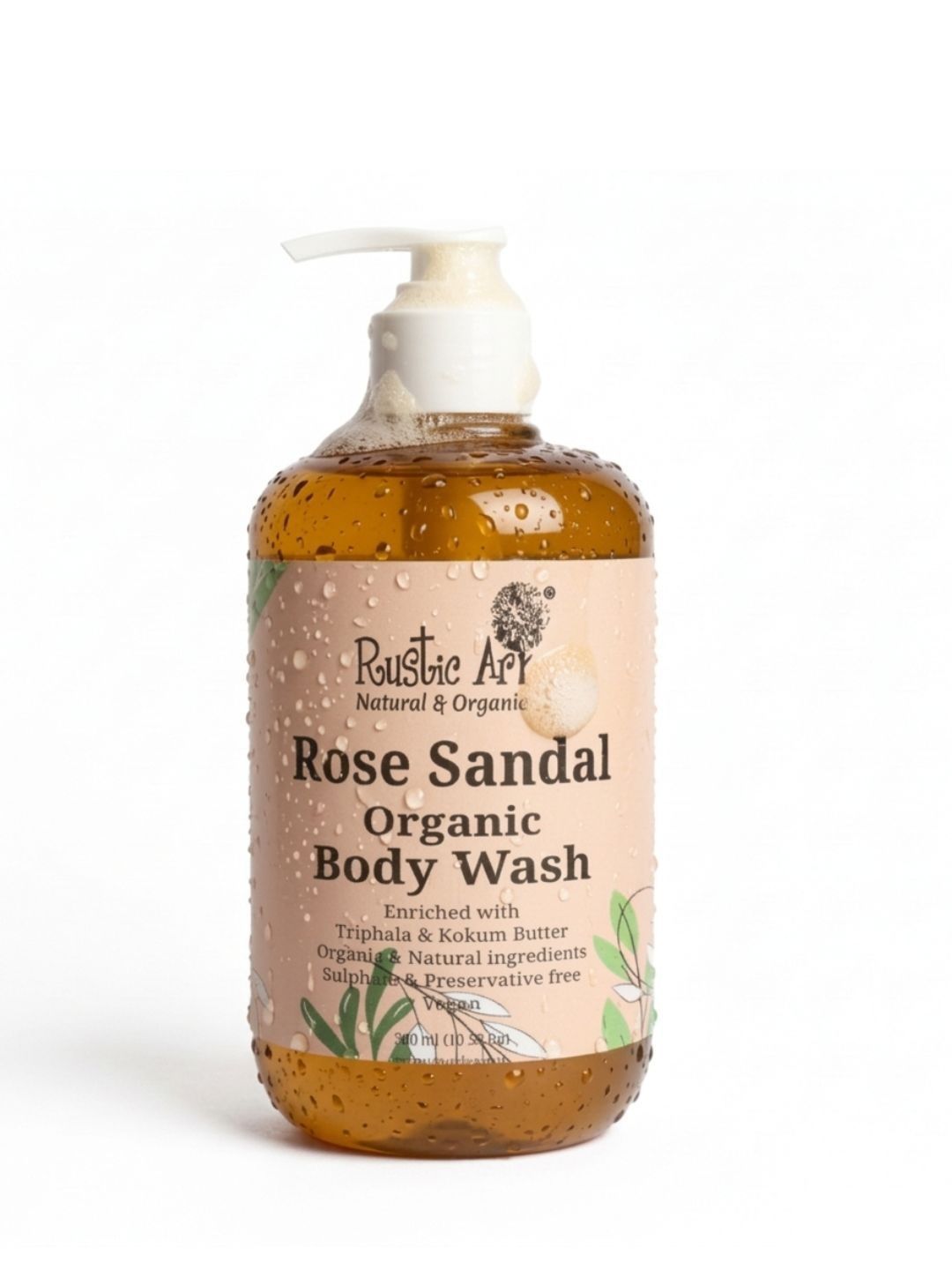 Rustic Art Rose Sandal Organic Body Wash - 300 ml