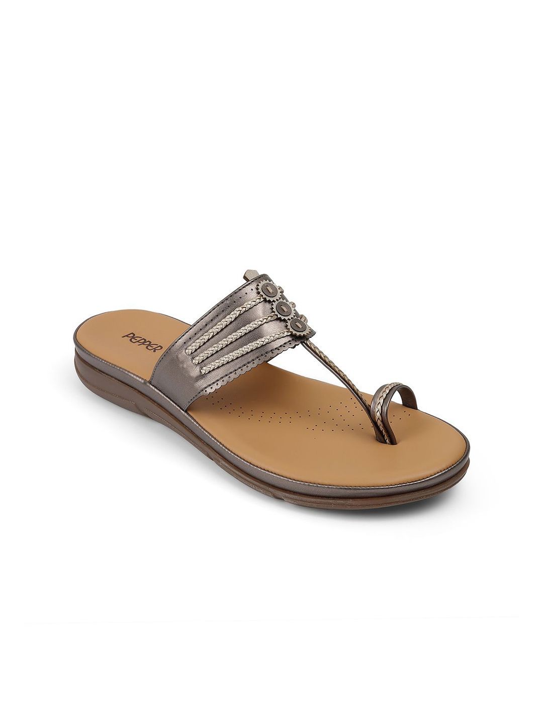 PEPPER Women Embellished Ethnic T-Strap Flats