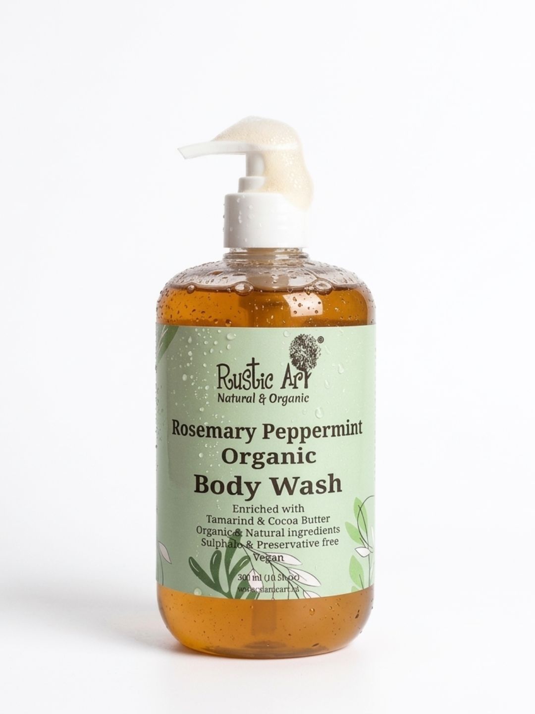 Rustic Art Rosemary Peppermint Organic Body Wash - 300 ml