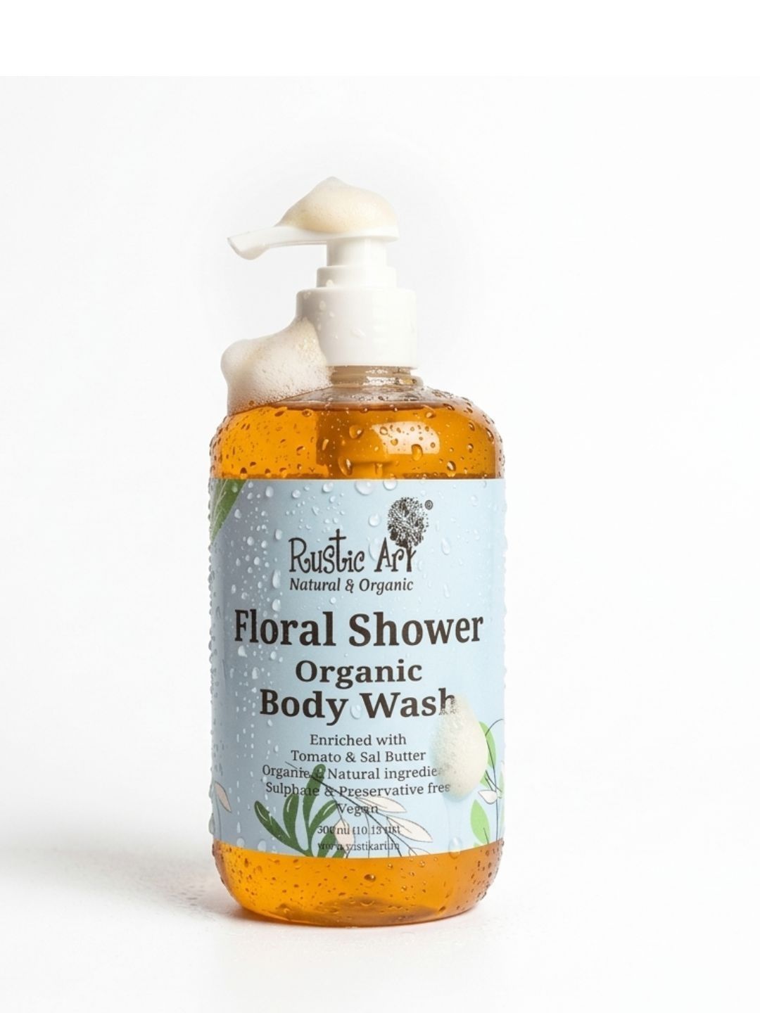 Rustic Art Floral Shower Organic Body Wash - 300 ml
