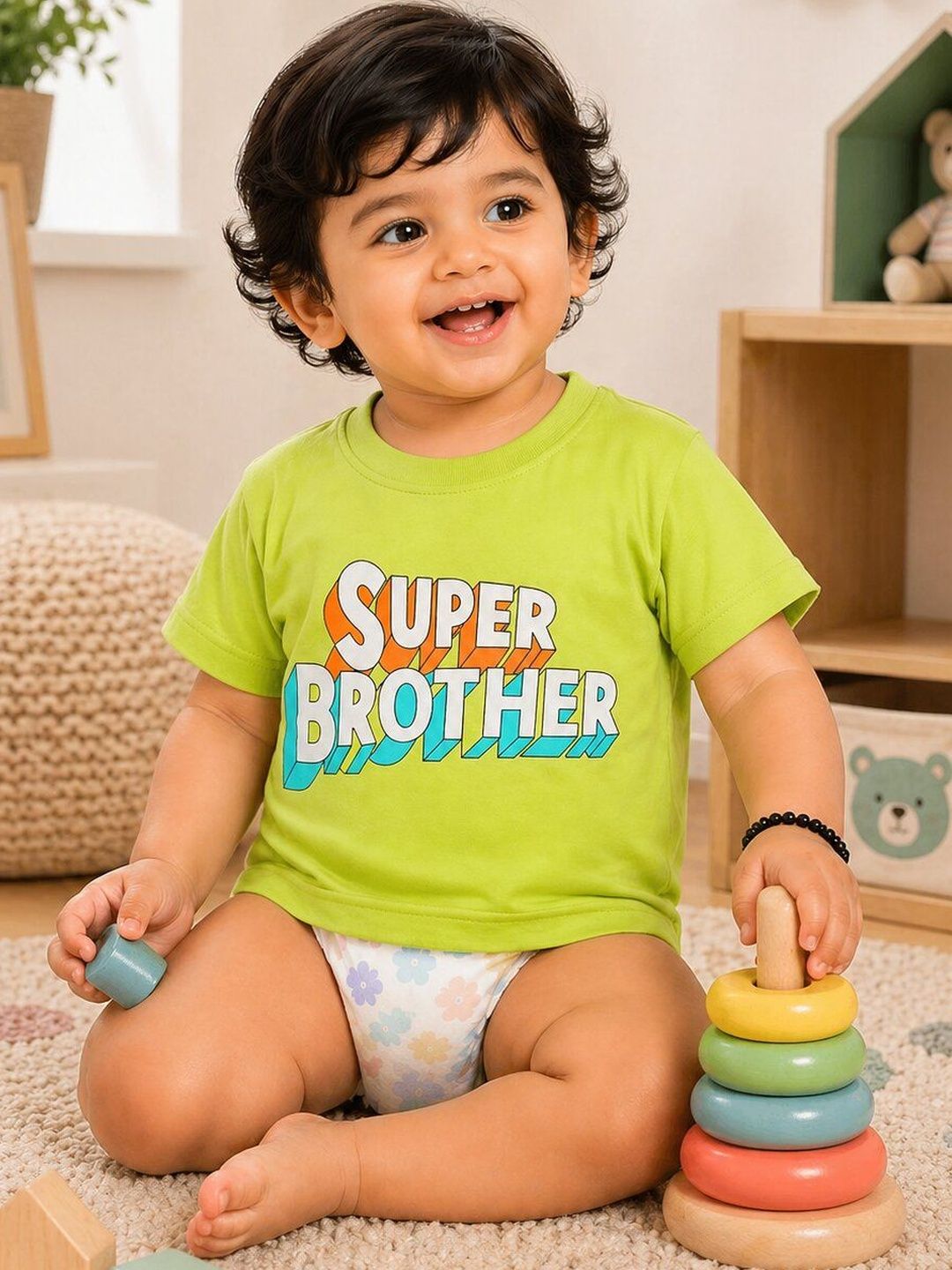 Bodycare Kids Infants Boys Typography Printed Cotton T-shirt
