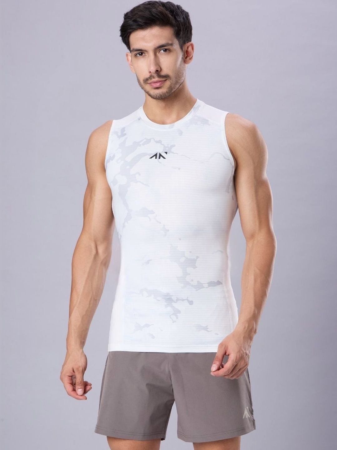 Buy AESTHETIC NATION Printed Gym Vest -  - Apparel for Men