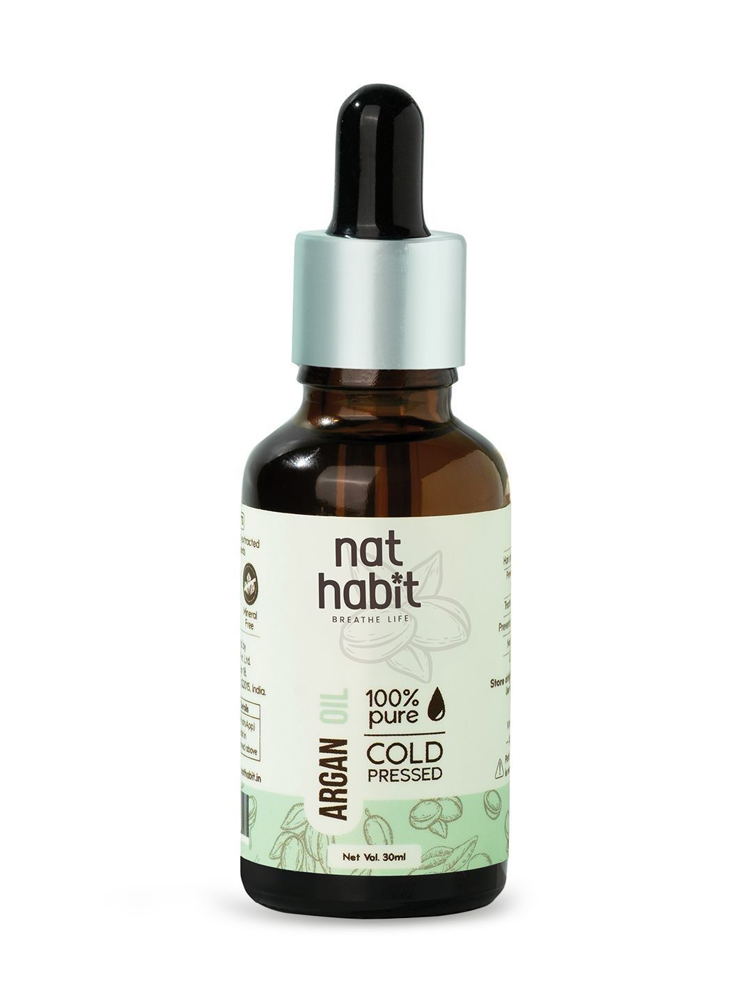 Nat Habit 100% Pure Cold Pressed Argan Body Oil to Prevents Stretch Marks - 30 ml
