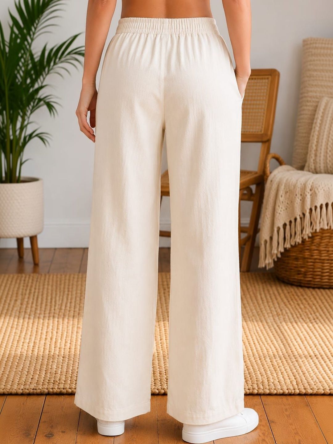 Women Knitted Linen Palazzos 2