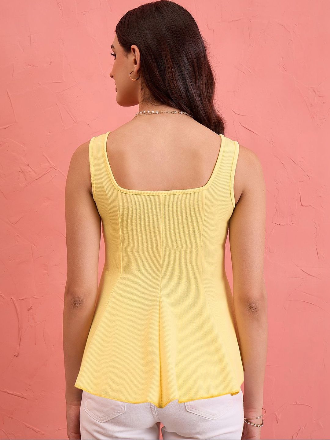 Stretchable Ribbed Peplum Top 5