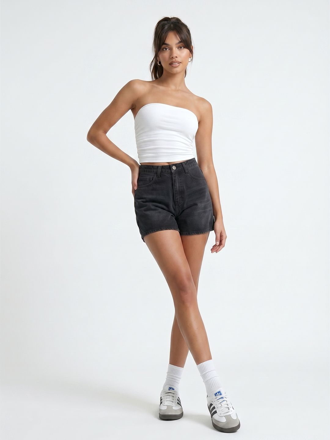 Women Pure Cotton Denim Shorts 5