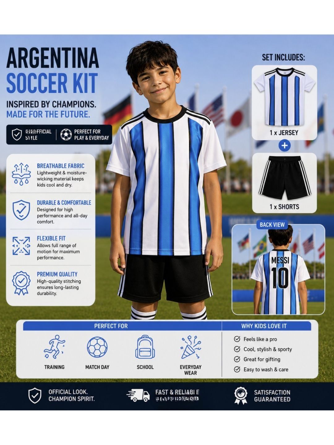 Unisex Kids Striped T-shirt with Shorts 6