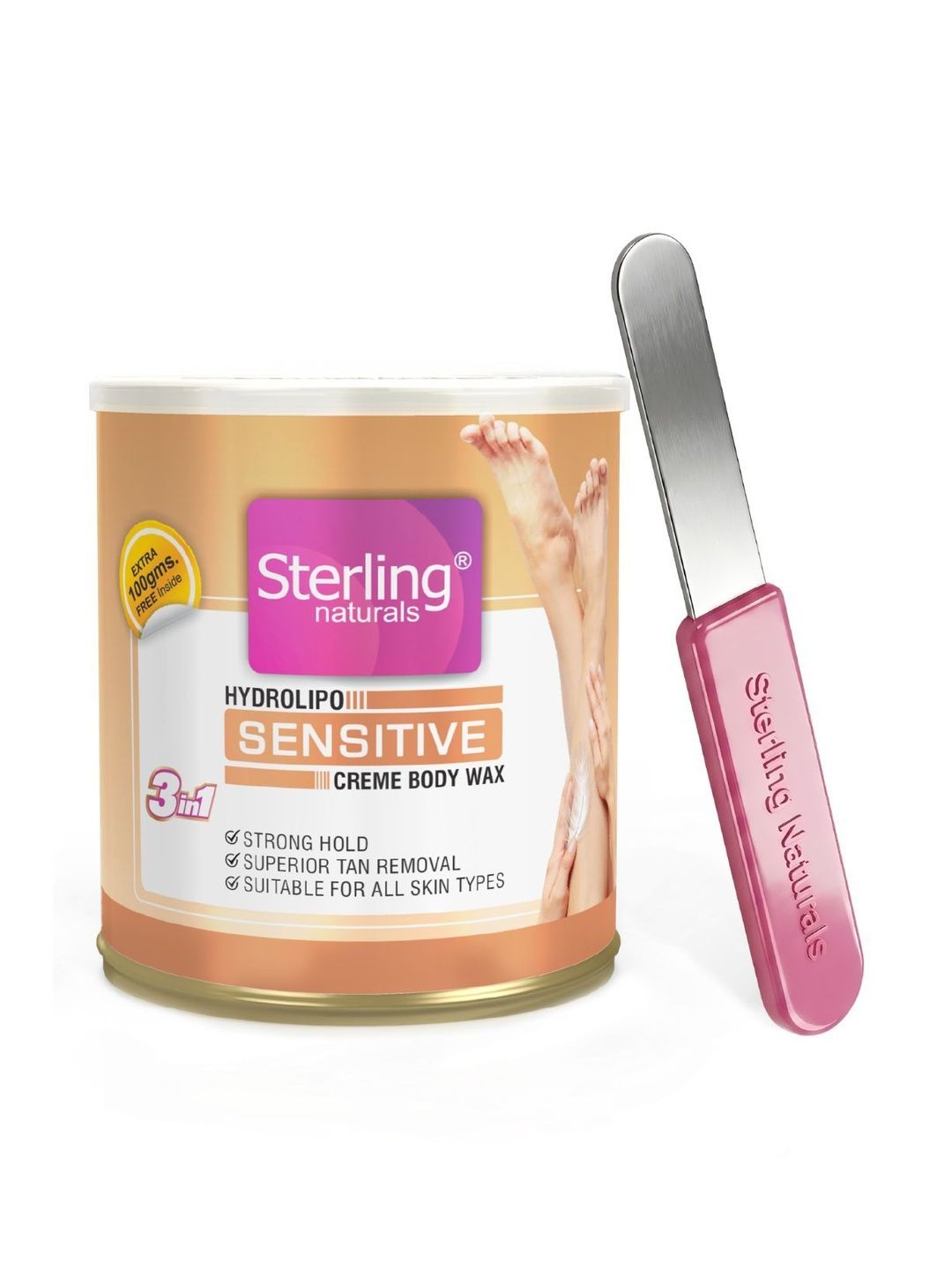 Sterling Naturals Women Wax Smooth & Less Painful Hair Removal D Tan Formula 700g