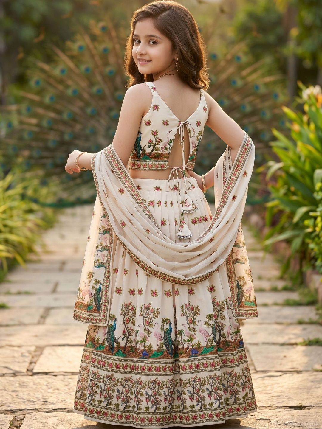 Girls Printed Ready to Wear Lehenga & Blouse With Dupatta 3