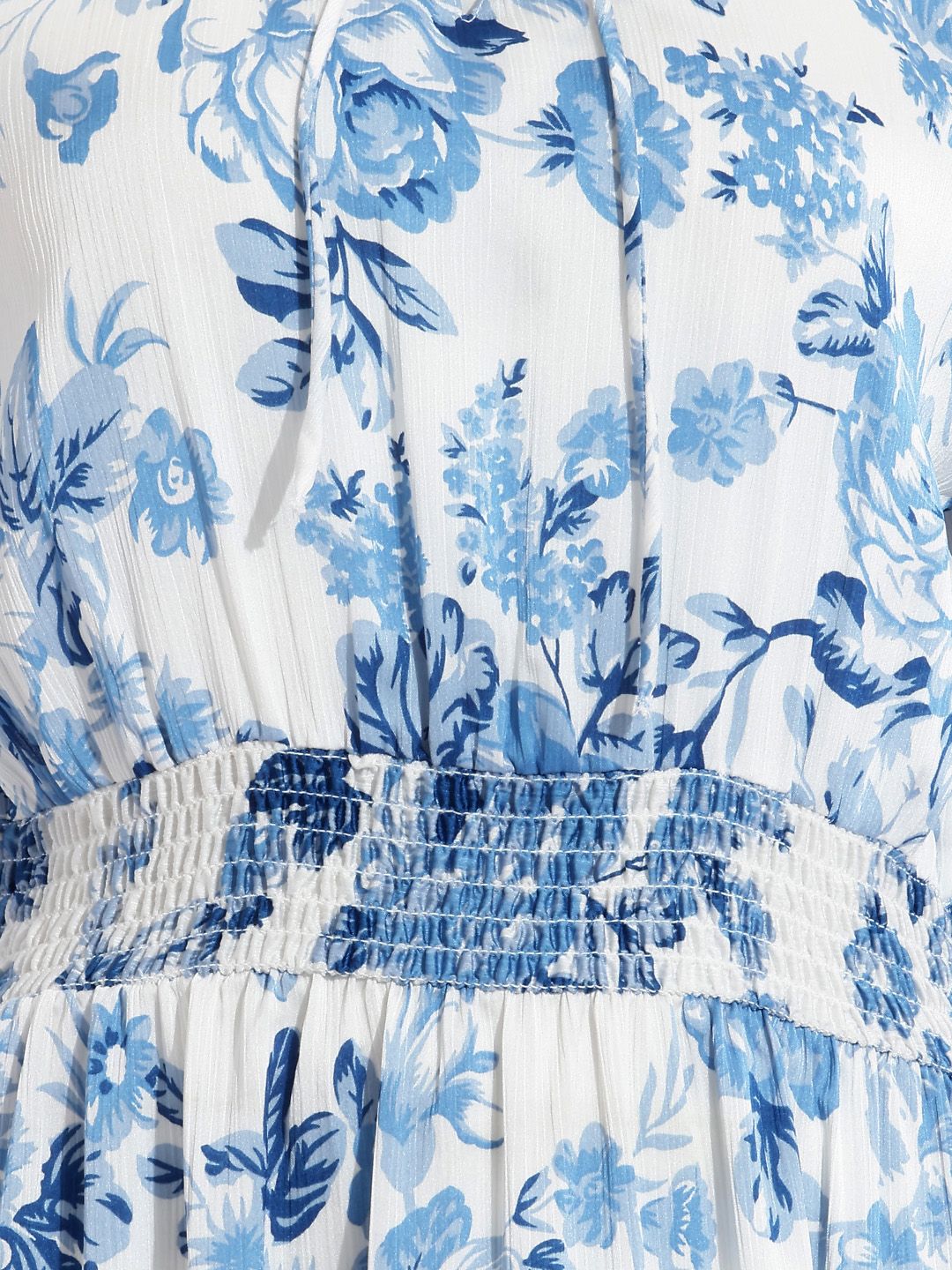 Floral Print Tie-Up Neck A-Line Dress 5