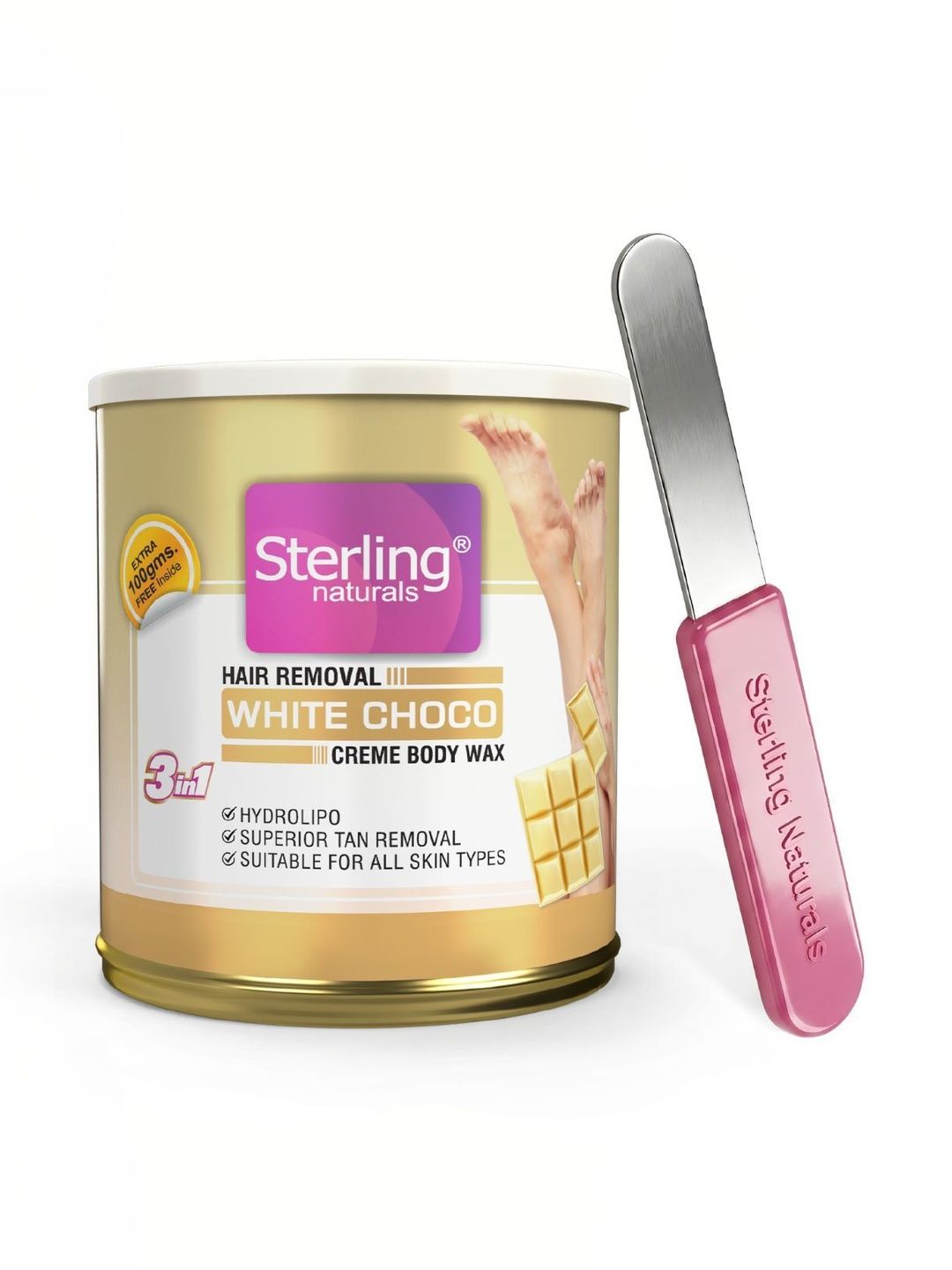 Sterling Naturals Women Wax Smooth & Less Painful Hair Removal D Tan Formula 700g