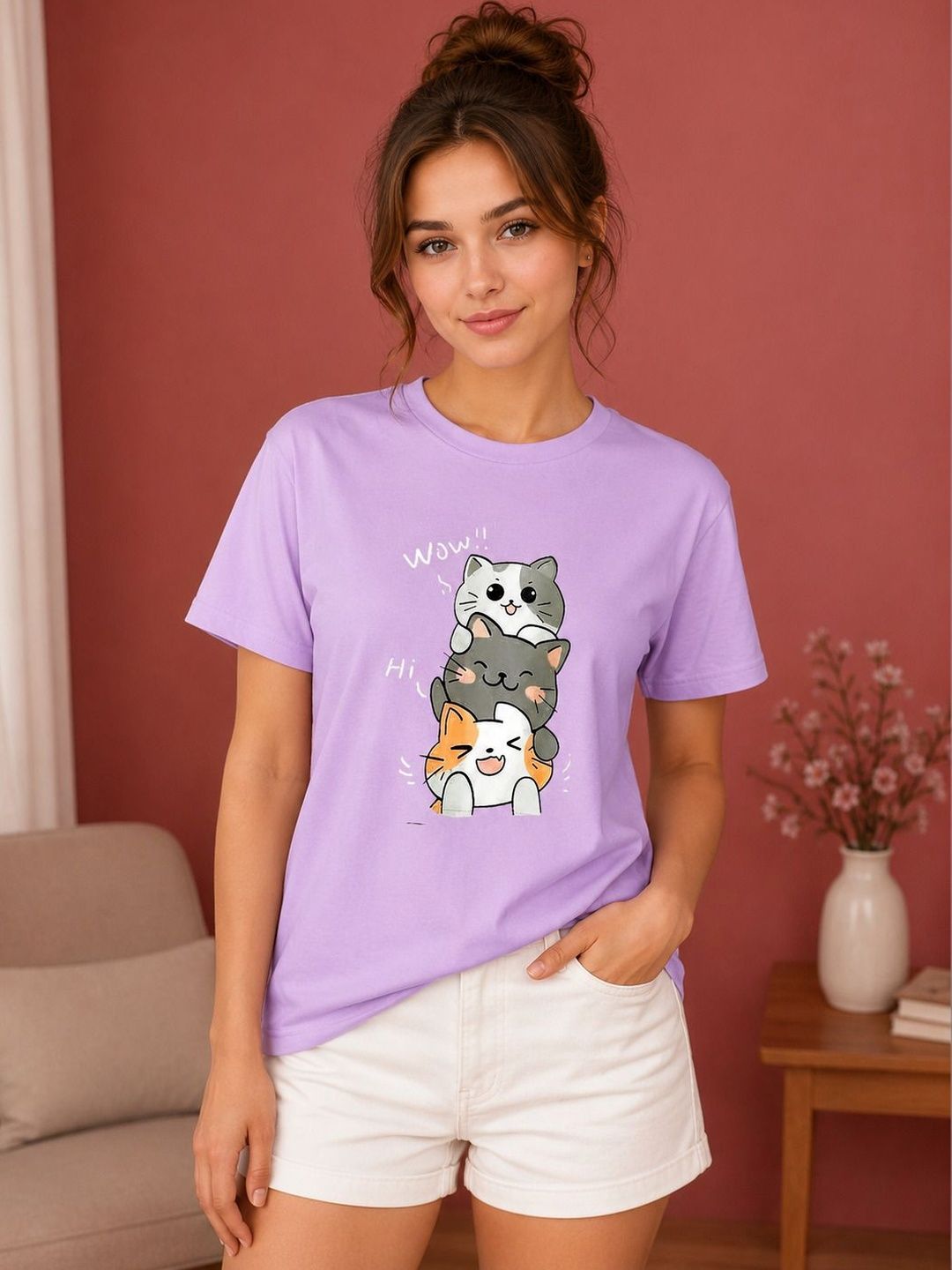 ELVIA Women Printed T-shirt