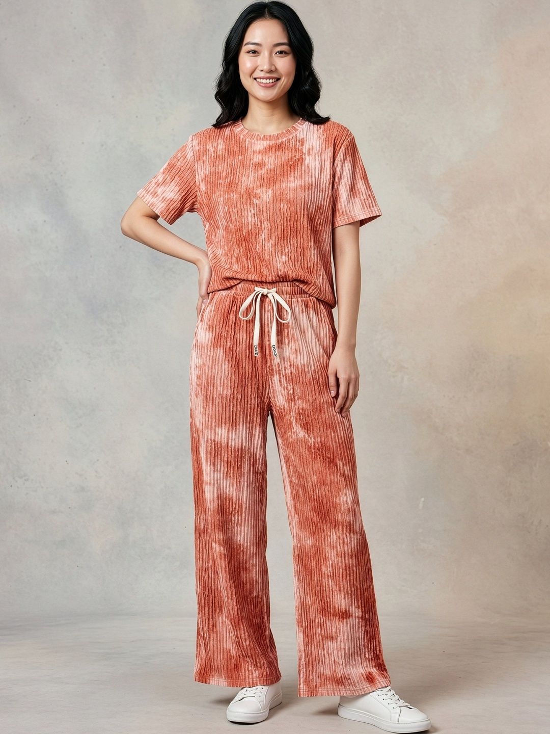 Buy Lugo Women Light Peach Casual Top Trouser Co Ord Set -  - Apparel for Women