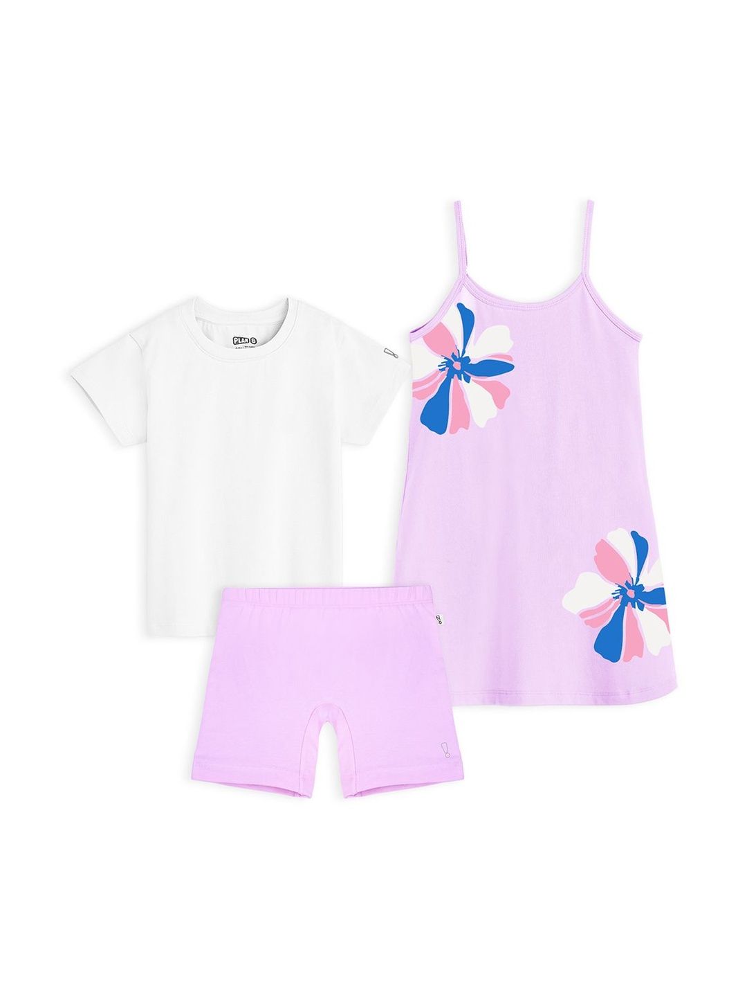 You Got Plan B Floral Print A-Line Dress with T-shirt and Inner Shorts