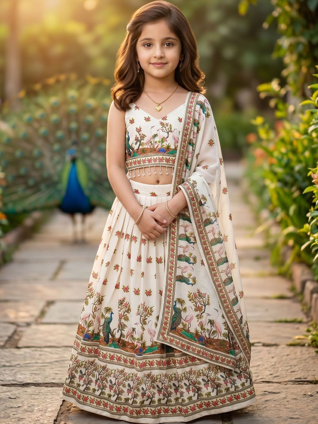 Girls Printed Ready to Wear Lehenga & Blouse With Dupatta