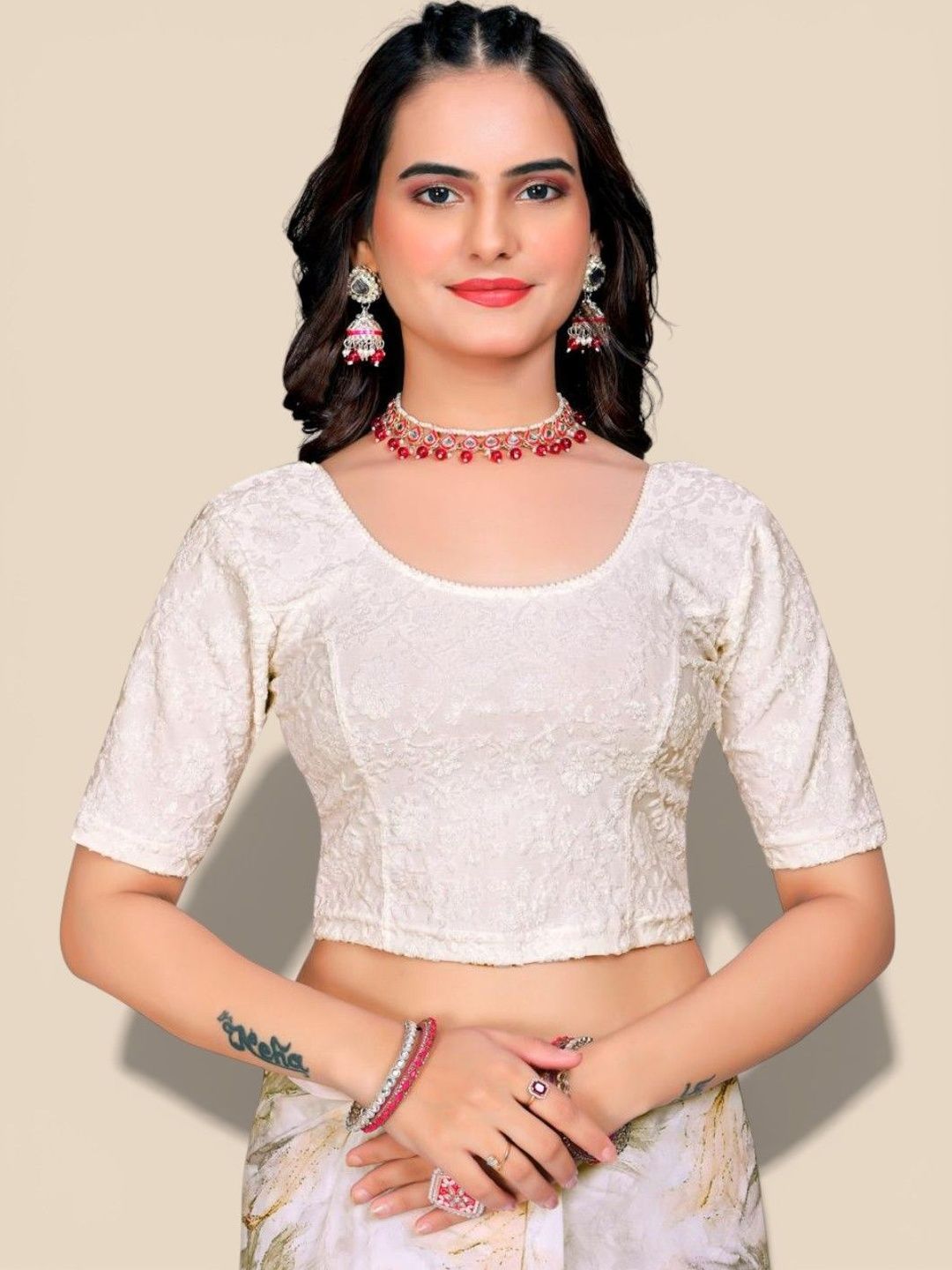 MRSWEARS Woven Design Saree Blouse