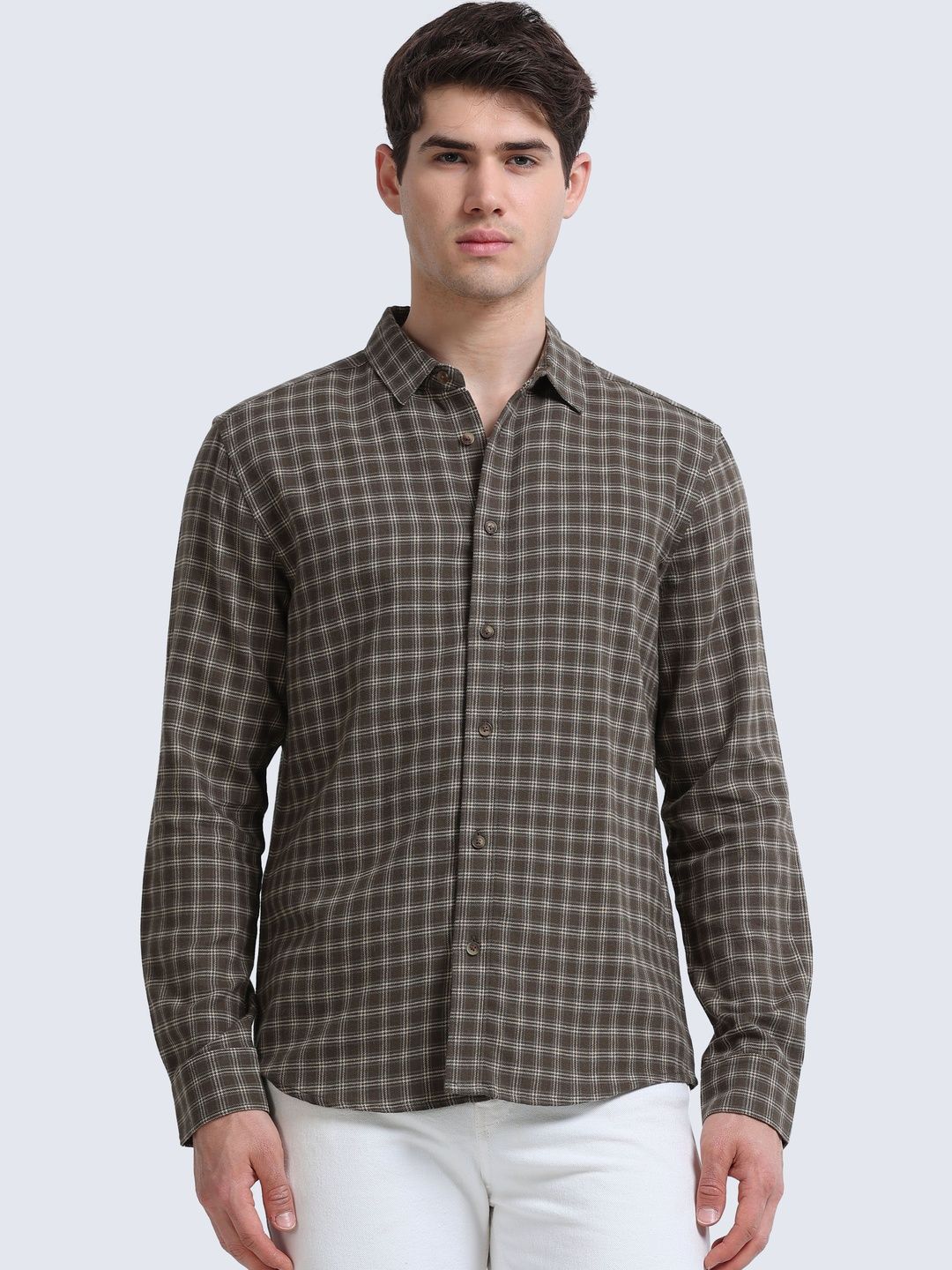 GLORYBOYZ Men Checked Brushed Cotton Casual Shirt