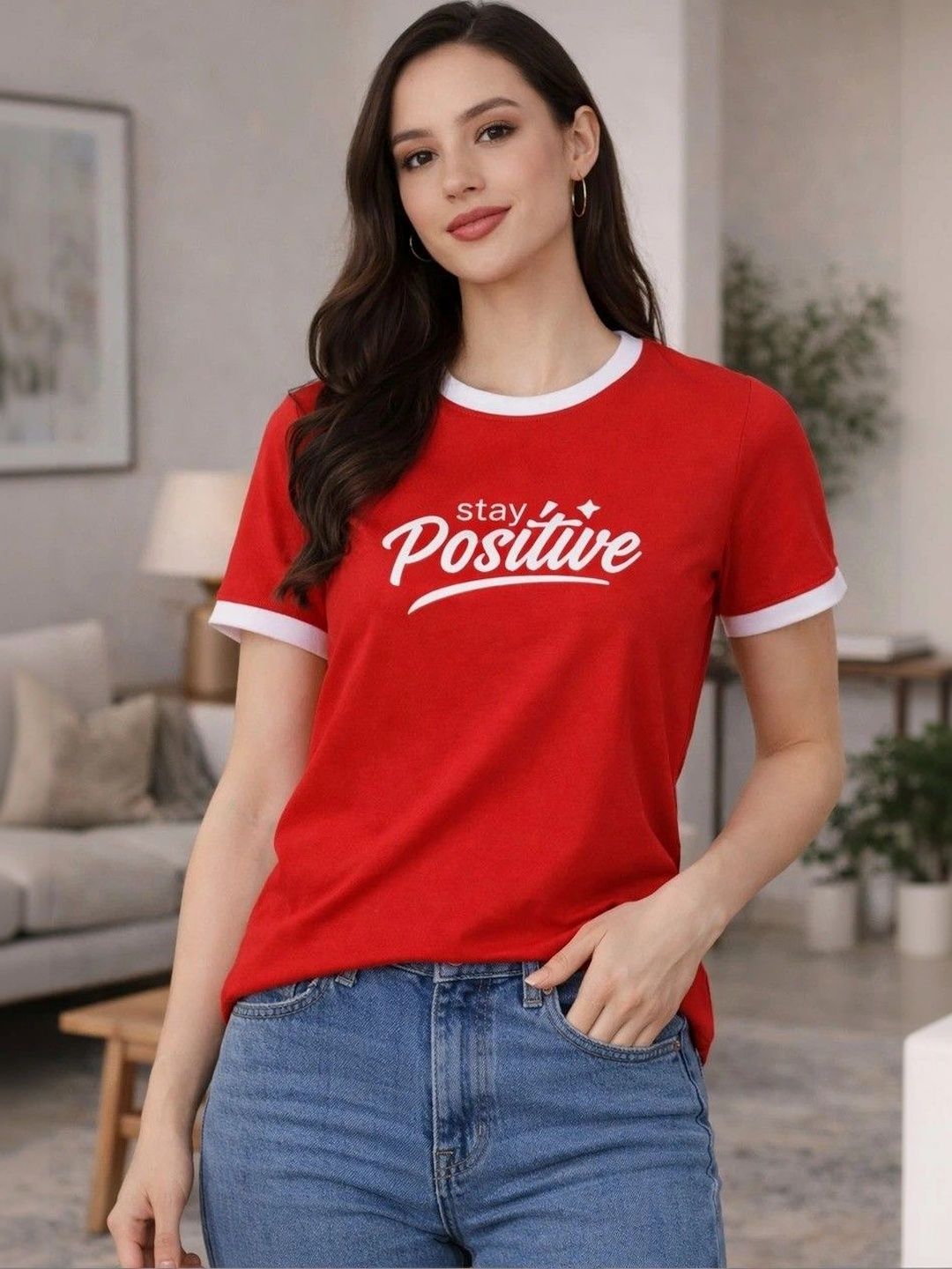 Adyavastram Typography Printed Cotton T-Shirt