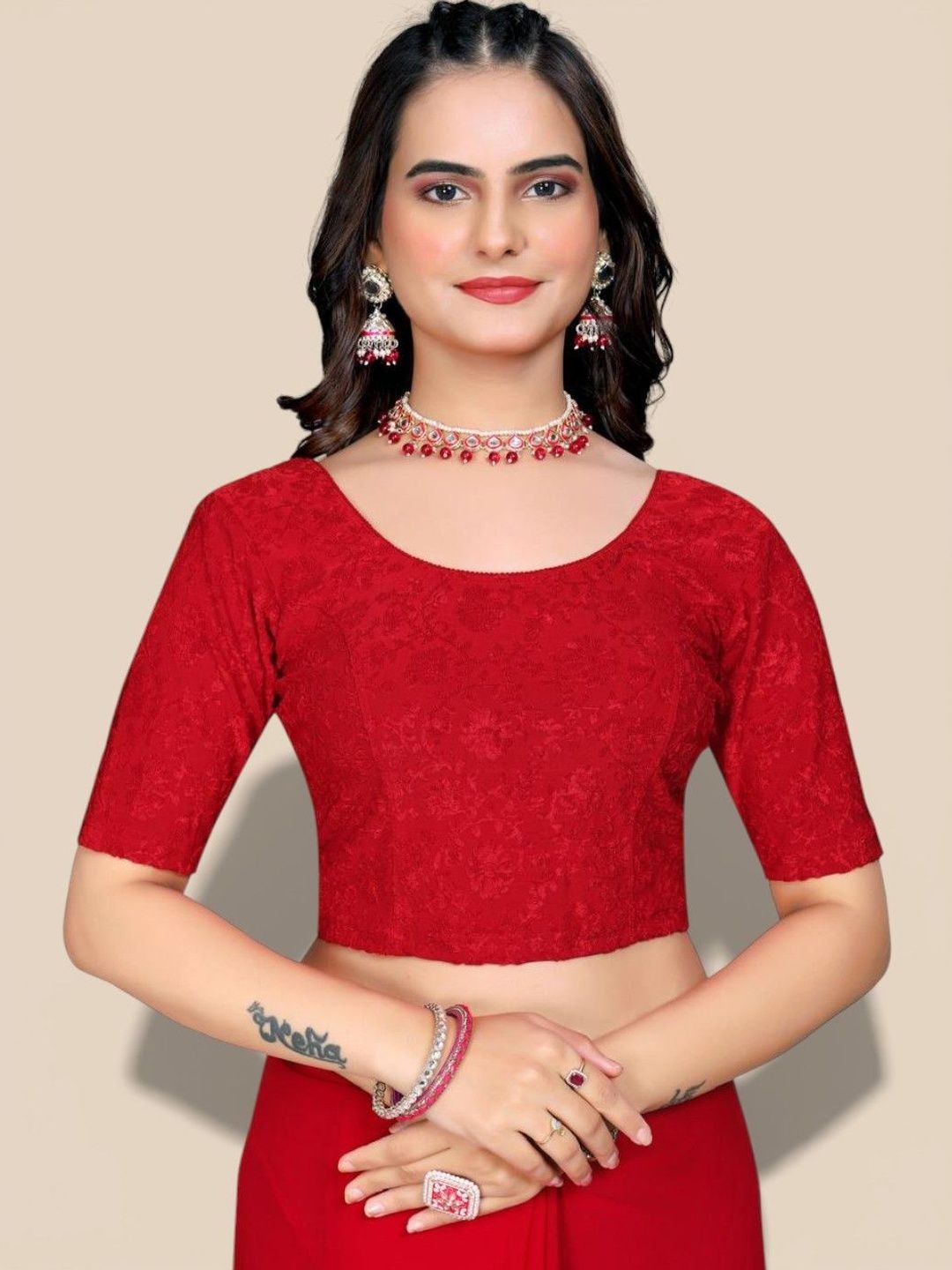 MRSWEARS Woven Design Saree Blouse